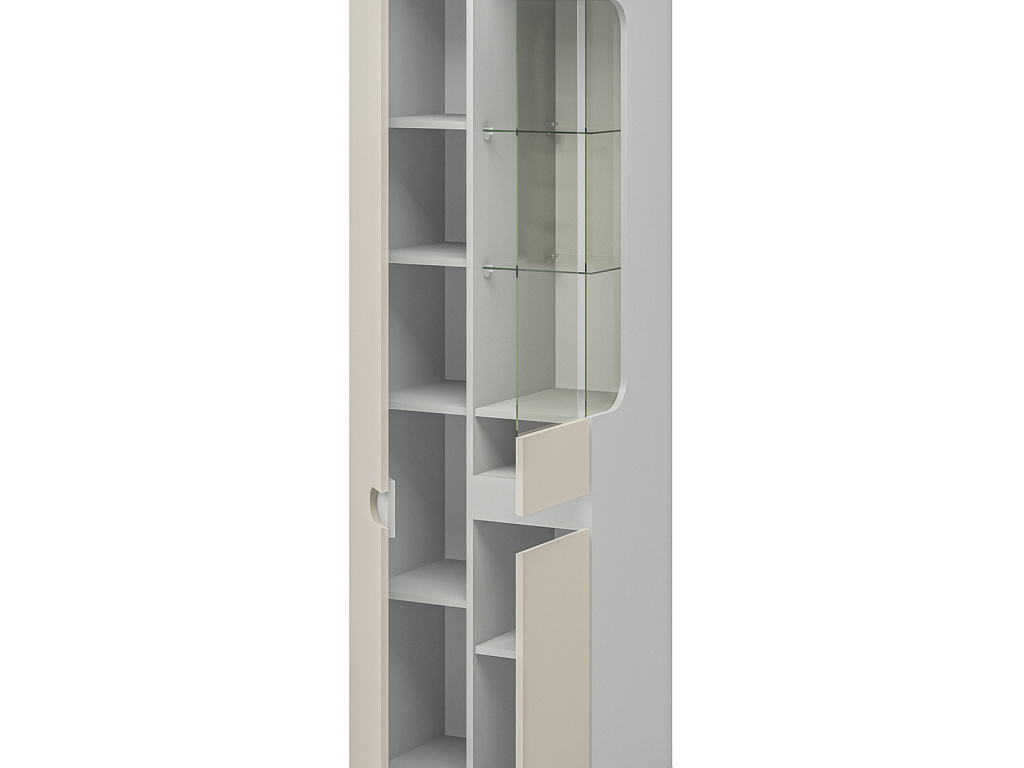 Шкаф с витриной  Леонардо Кашемир МН-026-01/1-C1 Шкаф с витриной  Леонардо Кашемир МН-026-01/1-C1