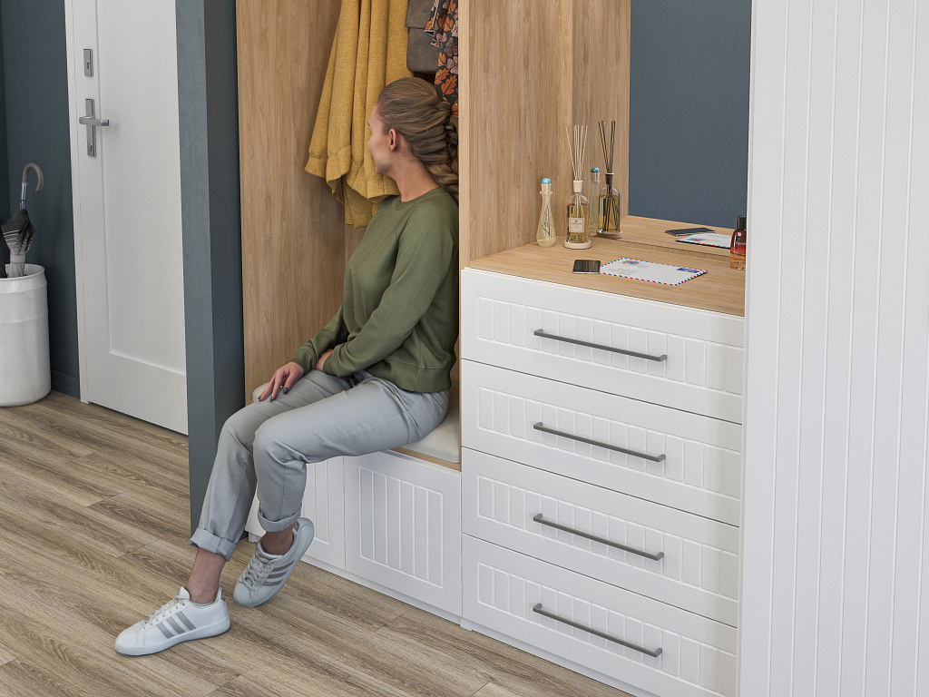 Отис (Белый, МДФ, вертикальная фрезеровка)