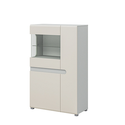 Шкаф с витриной  Леонардо Кашемир МН-026-03-C1 Шкаф с витриной  Леонардо Кашемир МН-026-03-C1