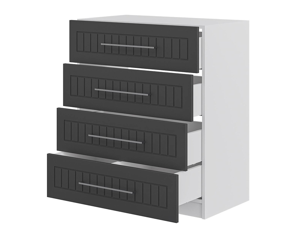 Шкаф ОТИС (Графит, МДФ, вертикальная фрезеровка) Шкаф ОТИС (Графит, МДФ, вертикальная фрезеровка)