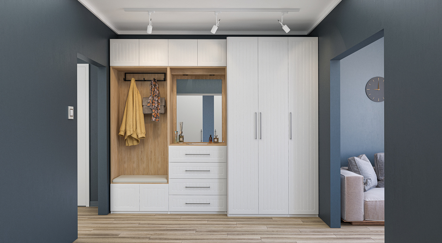 Отис (Белый, МДФ, вертикальная фрезеровка)