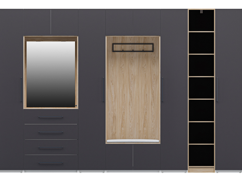 Шкаф ОТИС (Графит, ЛДСП) Шкаф ОТИС (Графит, ЛДСП)