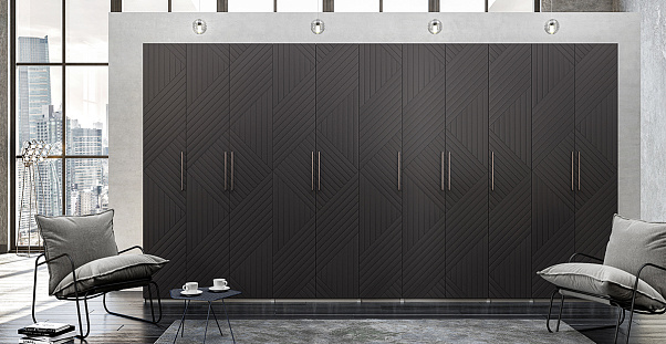 Шкаф ОТИС (Графит, МДФ, угловая фрезеровка) Шкаф ОТИС (Графит, МДФ, угловая фрезеровка)