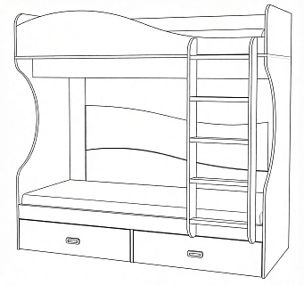 Кровать двухъярусная МН-211-06