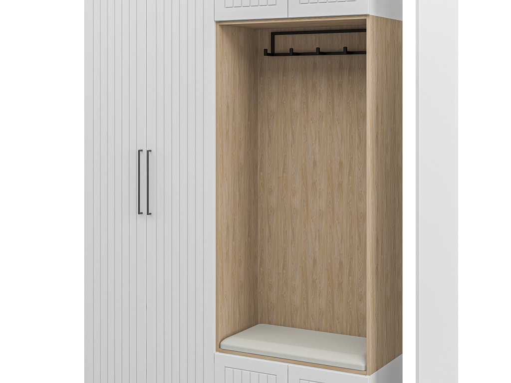 Шкаф ОТИС (Белый, МДФ, вертикальная фрезеровка)