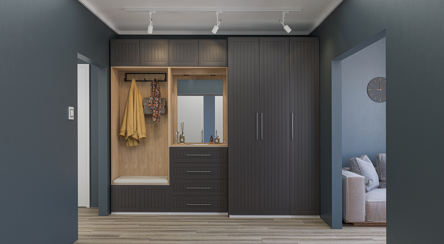 Отис (Графит, МДФ, вертикальная фрезеровка)