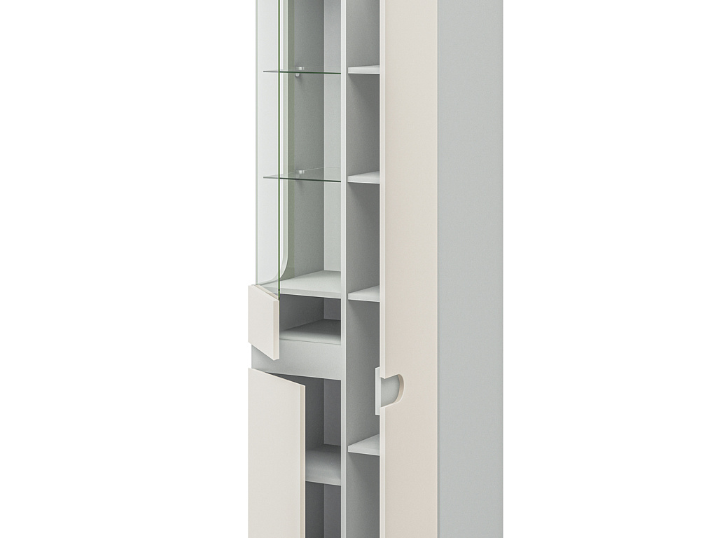 Шкаф с витриной  Леонардо Кашемир МН-026-01-C1 Шкаф с витриной  Леонардо Кашемир МН-026-01-C1