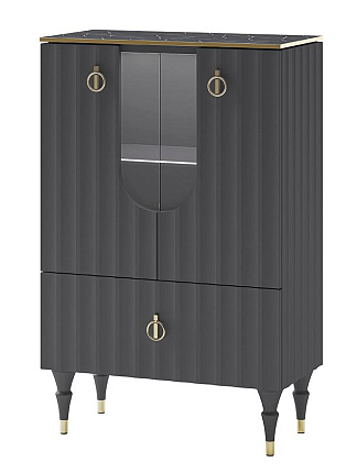 Шкаф комбинированный  Лоренсо Графит МН-043-01